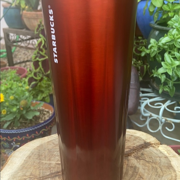 New Starbucks Stainless Steel Red Ombré Holiday Venti Cold Cup / Tumbler
